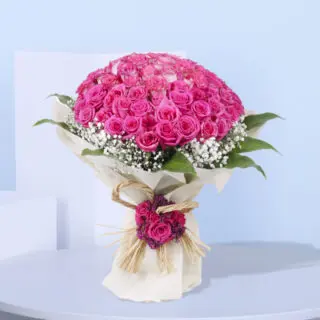 60 Pink Roses - Blushing Love