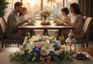 Elegant Ramadan flowers symbolizing peace, spirituality, and renewal during the holy month