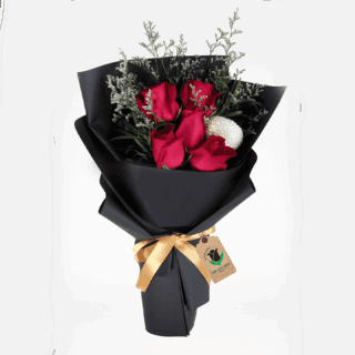 Elegant Black Wrap Bouquet