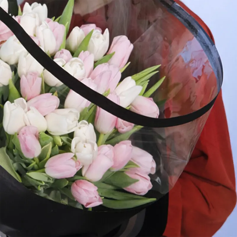 pink and white tulip–black wrap 2026 02