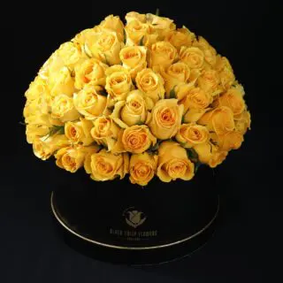 Cheerful Rose by Black Tulip Flowers