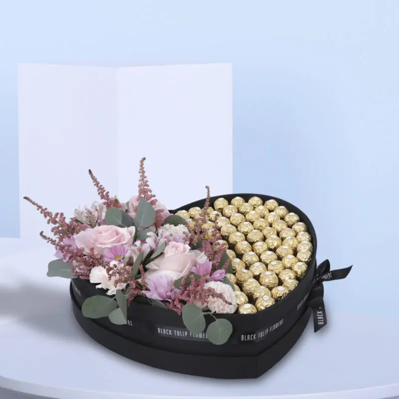 Chocolate- Box-with-Pink -Flowers-01 Chocolate Box with Pink Flowers 01