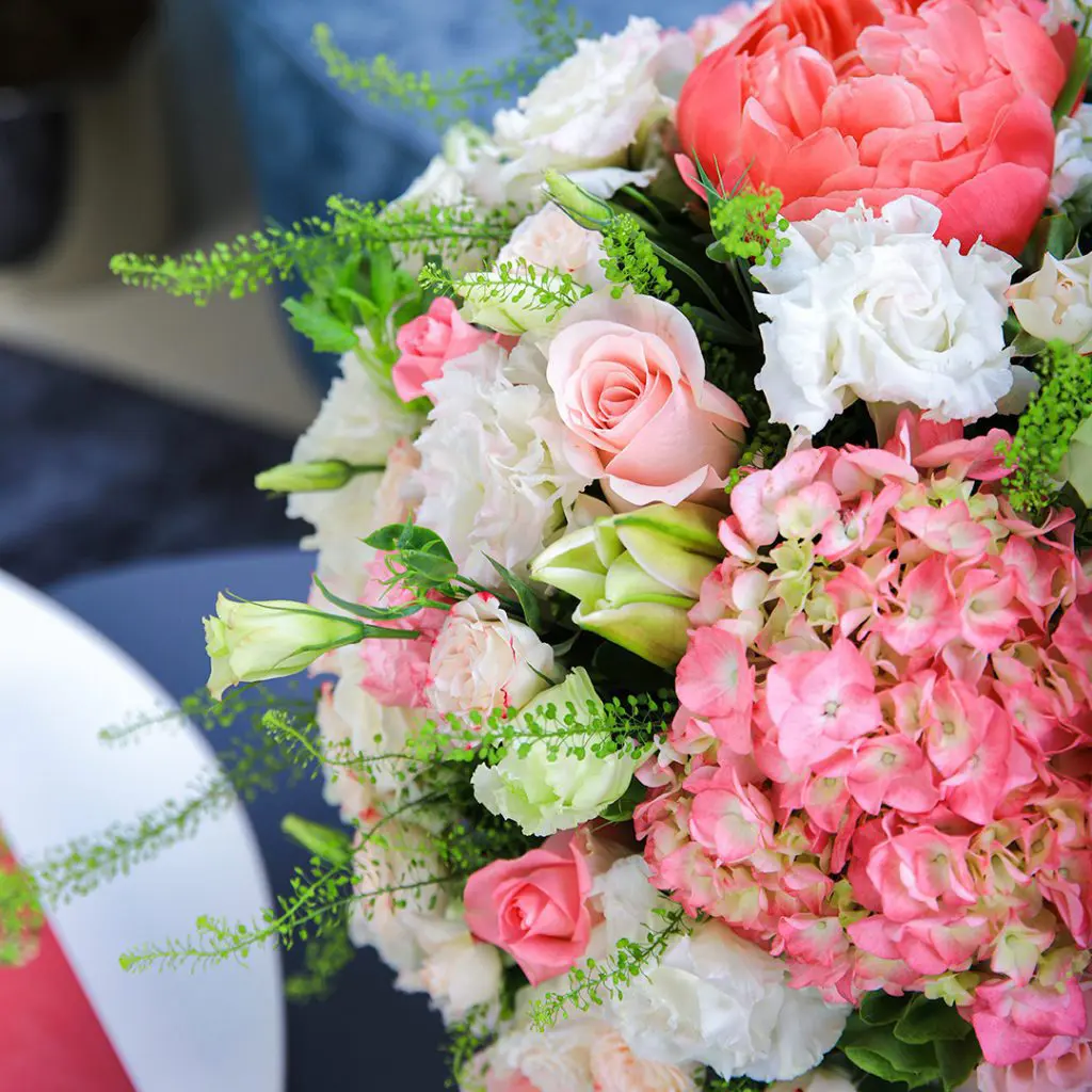 Lovely Pink Combination by Black Tulip Flowers