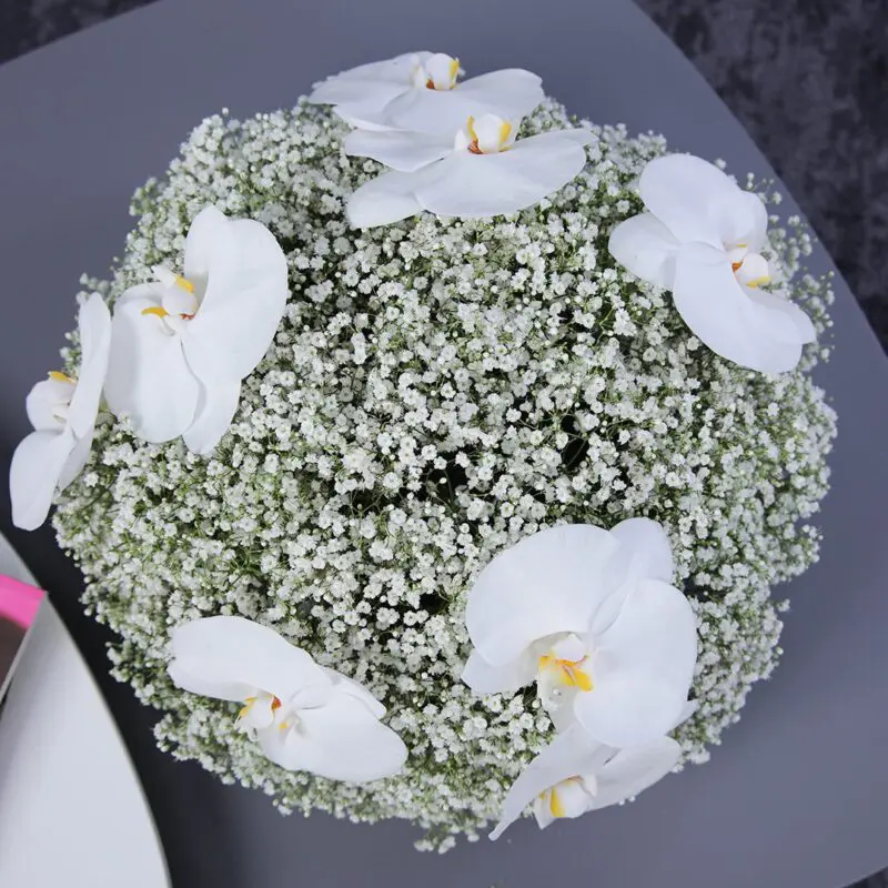 Pure White Duo (3) Pure White Duo flower centerpiece by Black Tulip Flowers