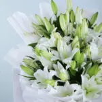 Casablanca White Lily Bouquet 4 Casablanca White Lilies (3)