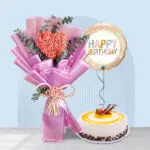 Gypsophila and Cake Birthday Bouquet 1 11