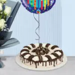 Designer Bouquet Of 12 White Roses with Cake 2 5 (8)