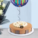 Designer Bouquet Of 12 White Roses with Cake 4 6 (9)