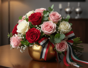 Rose flower arrangement for Emirati Women’s Day expressing love, honor, and admiration