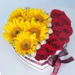 Sunflower-Rose Heart Box with Ferrero 3 04
