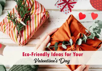 Creative eco-friendly Valentine's Day concepts, showcasing sustainable gifts and decorations for an environmentally conscious celebration.