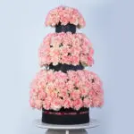 Luxurious 3-Tier Pink Rose Arrangement 1 pink-roses-tree-shape-3-layers