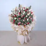 roses-pink-white-gypso-eucalyptus-large bouquet