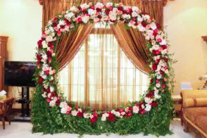 Wedding Flower Decoration 15 floral ring wedding arch