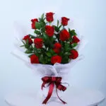 Romantic 12 Red Roses Bouquet 1 12-stem-red-rose