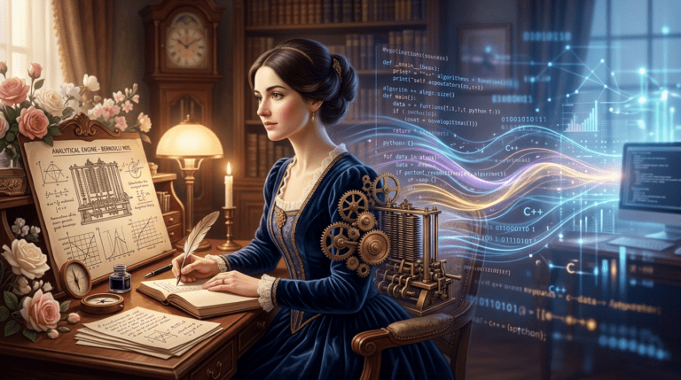 Female programmer shaping the future of computing, representing women in tech