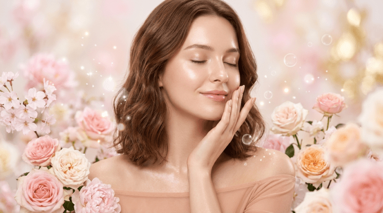 Woman with youthful glowing skin, representing slower aging and natural beauty