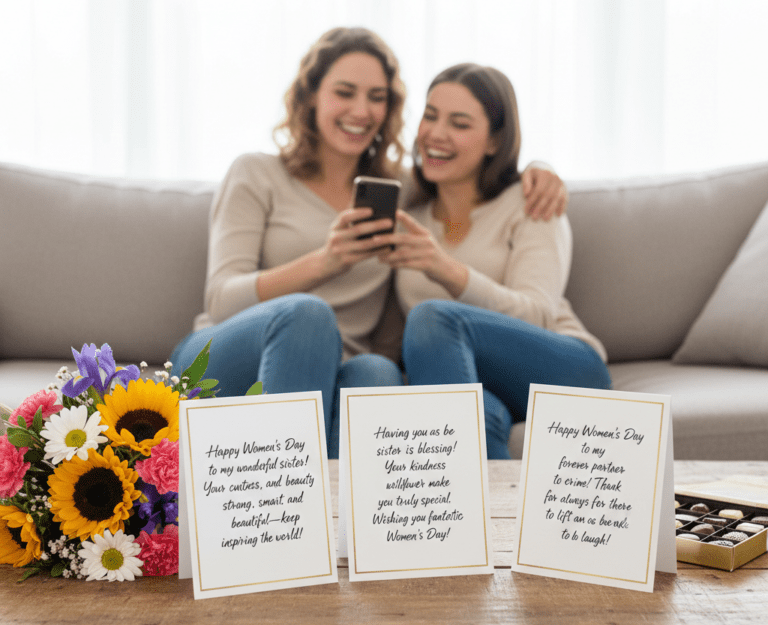 Beautiful Women’s Day greeting card for sister with floral design, celebrating her strength, love, and inspiring presence