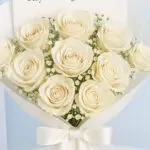 Cream Rose Birthday Bouquet (10 Roses) 5 05 41