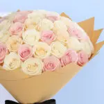 Cream and Pink Roses Bouquet 5 2
