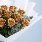Golden Rose Bouquet (12 Stems) 5 2