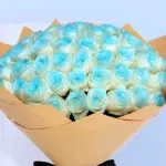 Blue Painted Roses Bouquet 3 4