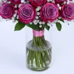 Deep Purple Roses in Vase 2 5