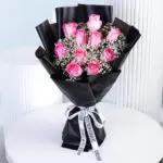 Classic Pink Rose Bouquet 1 pink-rose-gypso-bouquet