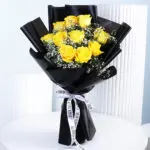 yellow-rose-black-wrap