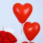 Red Rose Bouquet with Heart Balloons 2 02