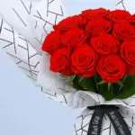 Red Rose Bouquet with Heart Balloons 5 05