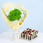 Sweet Celebration Combo 1 green-hydrangea-bouquet-cake-combo-01-08