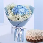 Blue Hydrangeas & Rosette Cake Combo 2 02