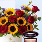Versace Crystal Noir with Sunflowers & Red Roses 4 04