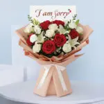 I am Sorry Red -White Rose Bouquet-10-10-25