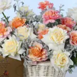 Roses Basket & Lindt Chocolate 4 white-orange-roses-basket-with-lindt_04