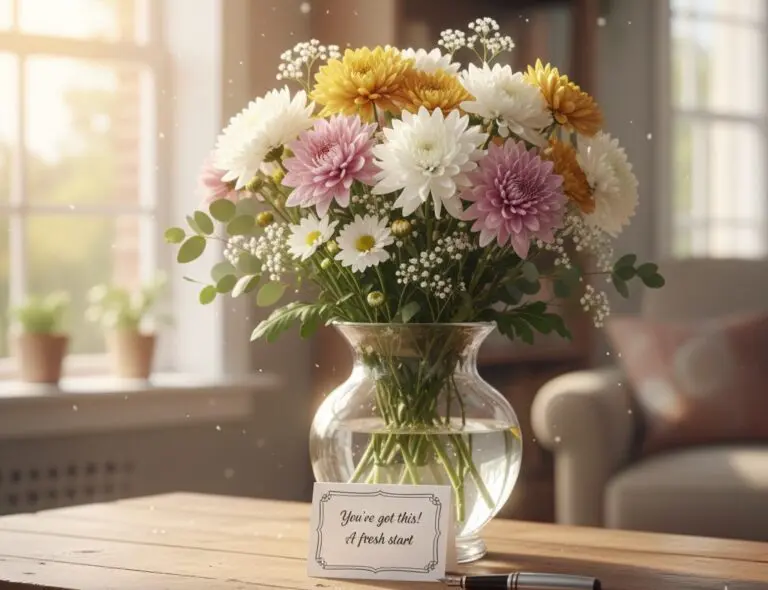 Chrysanthemums symbolizing balance, positivity, and meaningful change.