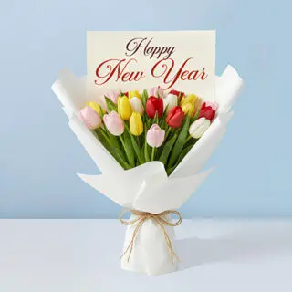Happy New Year Mixed Tulips Bouquet