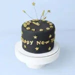 New Year Black & Gold Clock Theme Cake - 1 Kg 1 new-year-black-gold-clock-theme-cake