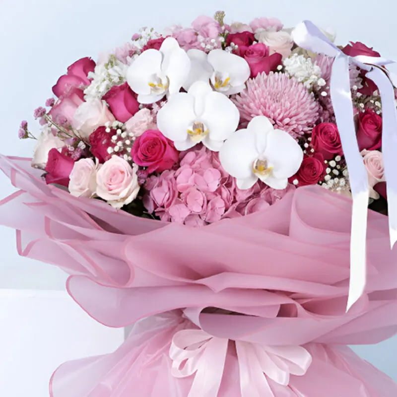 pink-hydrangea-rose-gypso-mixed-flower-bouquet_03 pink hydrangea rose gypso mixed flower bouquet 03