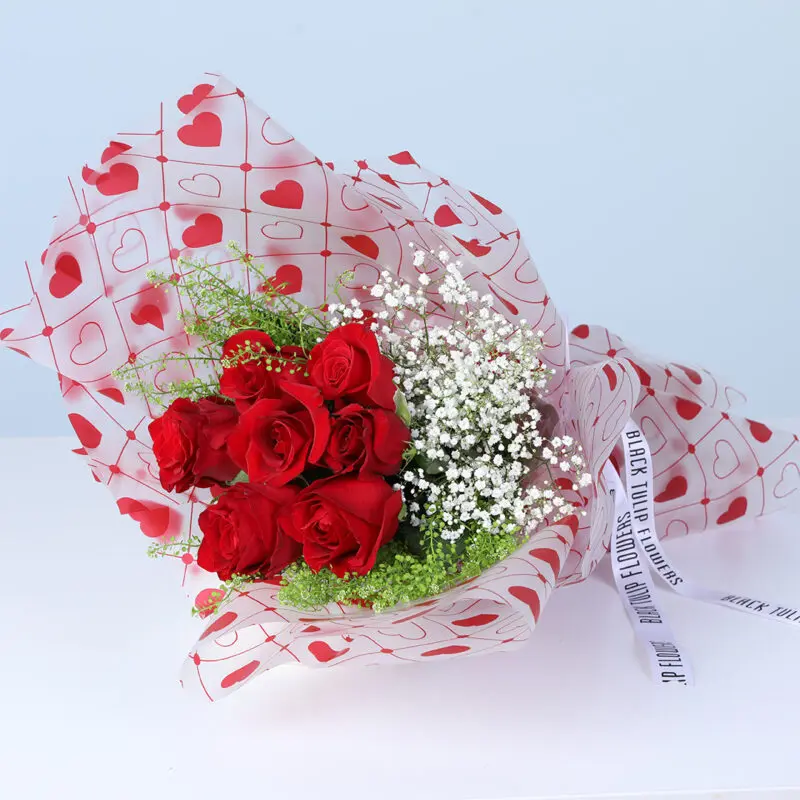 7-red-roses-heart-wrap-bouquet_02 7 red roses heart wrap bouquet 02