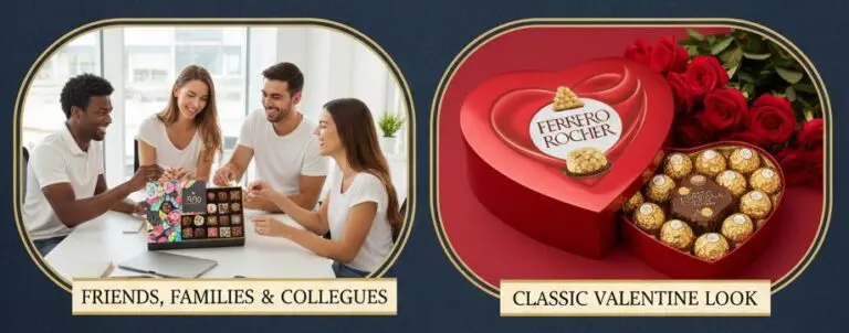 Ferrero Rocher chocolates, an iconic and universally loved Valentine’s Day gift.