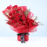 Golden Romance Red Roses
