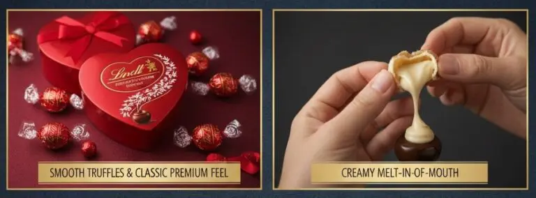 Lindt LINDOR chocolates arranged as a premium Valentine’s Day gift.