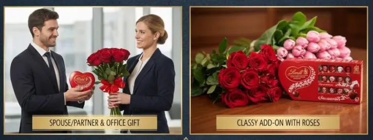Lindt LINDOR chocolates arranged as a premium Valentine’s Day gift.
