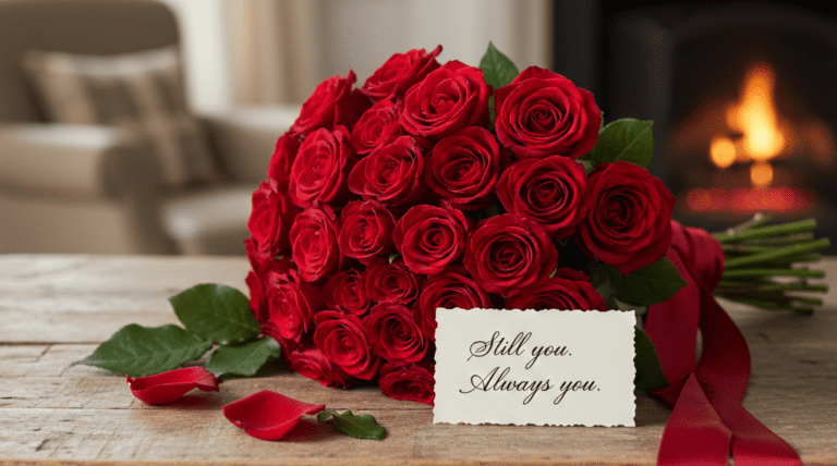 Red roses for Valentine’s Day representing classic passionate love and deep romantic emotions