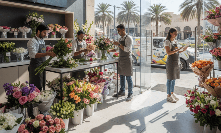 Same-day flower delivery in Abu Dhabi explained with quick ordering and timely doorstep delivery