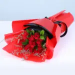 Red Roses Bouquet in Red & Black Wrap 2 red-roses-bouquet-red-black-wrap_02