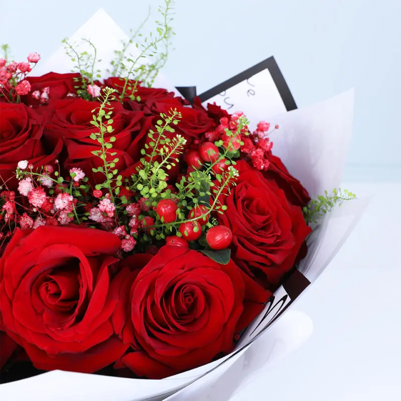 red-roses-white-wrap-bouquet_03 red roses white wrap bouquet 03