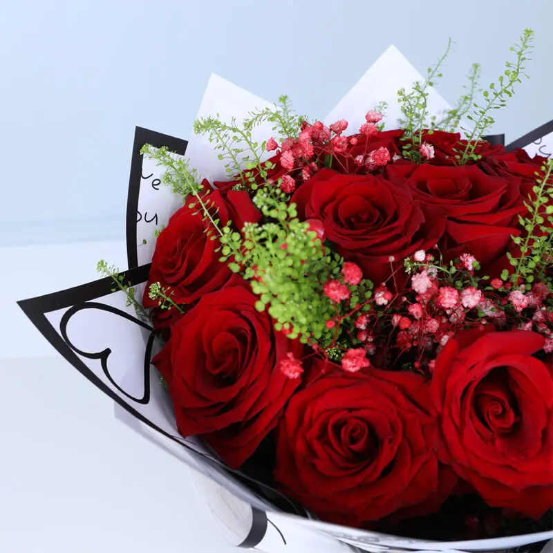 red-roses-white-wrap-bouquet_04 red roses white wrap bouquet 04